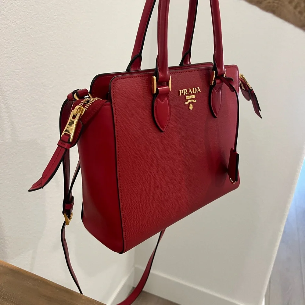 Red Prada like new wore two times serious offers only